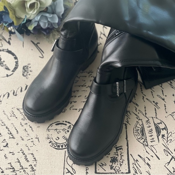 NWOT Nine West Nans Faux Leather Over-The-Knee OTK Pull-On Lug Sole Boot 7.5 - Picture 6 of 12